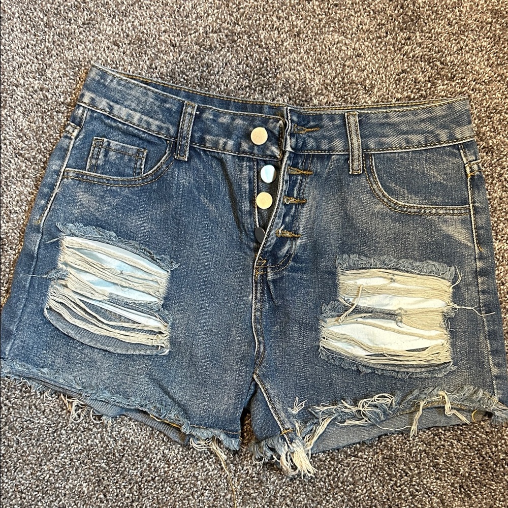 Distressed Denim Women Shorts